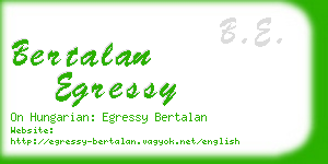 bertalan egressy business card